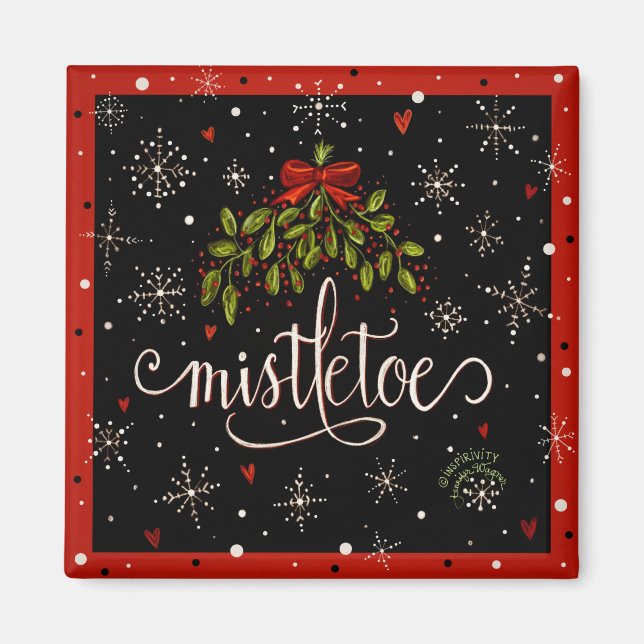 Aimant Festive Mistletoe Noël Inspirivée de Noël (Devant)