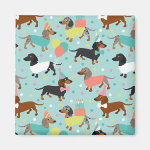 Aimant Fête d'anniversaire de Dachshund