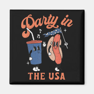 Aimant Fête Dans Les Etats-Unis Hot Dog Love USA Fun Quar