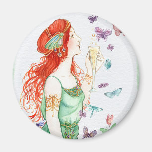 Aimant Fête de Champagne de l'Art Nouveau vintage