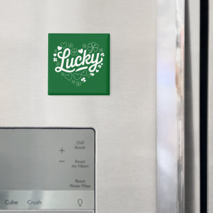 Aimant Fête de la Saint-Patrick Cœur Trèfle Chanceux Trèf