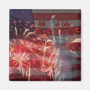 Aimant Fête de l'Indépendance 4 juillet Feu