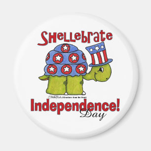 Aimant Fête de l'Indépendance des tortues Shellebrate !
