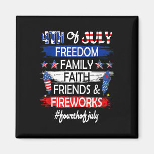 Aimant Fête de l'Indépendance du 4 juillet famille amis f