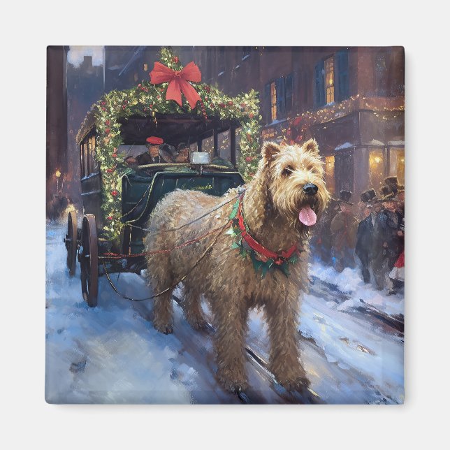 Aimant Fête de Noël de Wheaten Terrier (Devant)