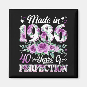 Aimant Fête des 40 ans réalisée en 1986 Fleurie 40e anniv