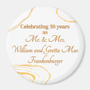 Aimant Fête des 50 ans de mariage Or et blanc