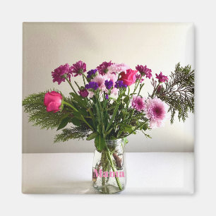 Aimant Fête des mères colorées Mama Bouquet+ Option perso