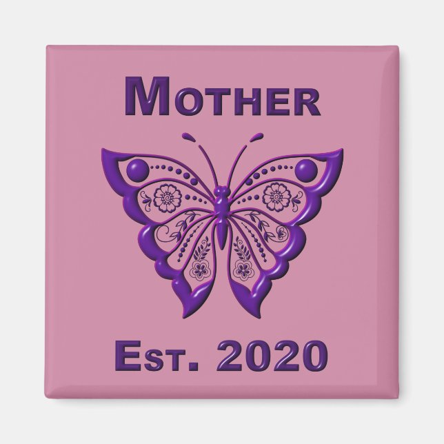 Aimant Fête des mères pour la mère "Est 2020" (Devant)