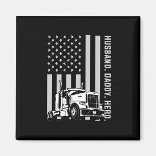 Aimant Fête des pères Drapeau américain papa de camion