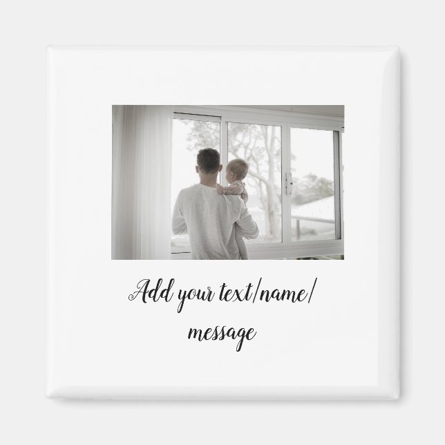 Aimant fête des pères son père papa ajouter un texte phot (Devant)