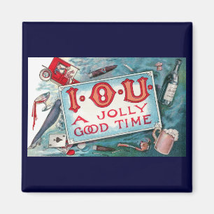 Aimant Fête des Vices Vintage, Jeux d'argent Boisson Fume