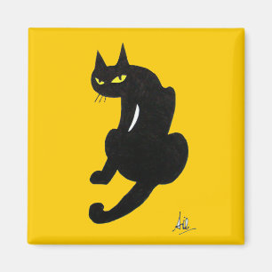 AIMANT FÊTE D'HALLOWEEN CHAT NOIR