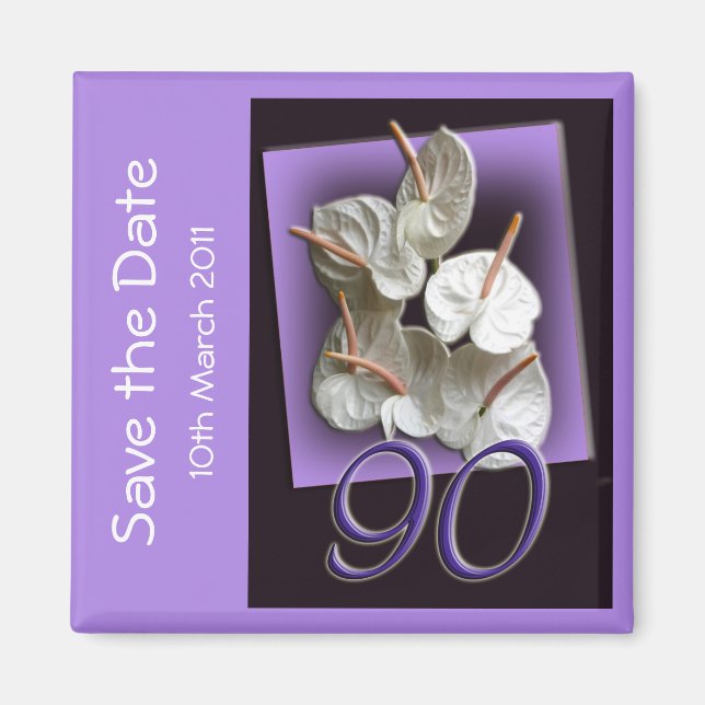 Aimant Fête du 90e anniversaire Enregistrer l'aimant de l (Devant)
