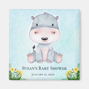 Aimant Fête du Baby shower Hippo mignonne :