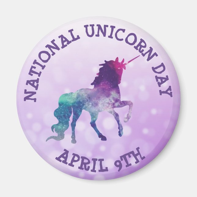 Aimant Fête nationale de l'Unicorne Avril 9 jours fériés  (Devant)