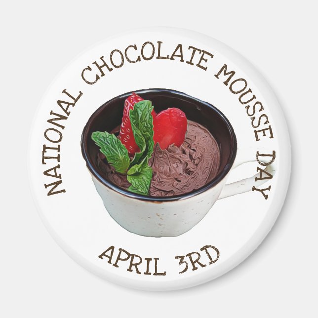Aimant Fête nationale des Mousse de chocolat 3 avril Magn (Devant)