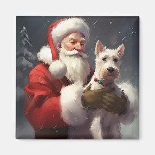 Aimant Fête Noël Festive du Père Noël Terrier du Père Noë