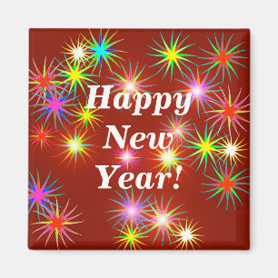 Aimant Feu d'artifice du Nouvel An Flash en rouge