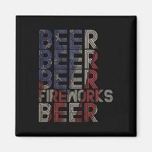 Aimant Feu de bière Retro 4 juillet Parade de fête Dragon