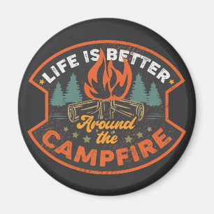 Aimant Feu de Campagne Badge Word Art Large