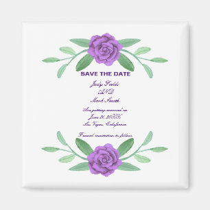 Aimant Feuillage Floral Violet Économisez La Date