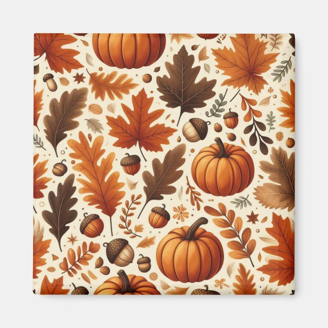 Aimant feuille/citrouille/cavernes Automne (Devant)