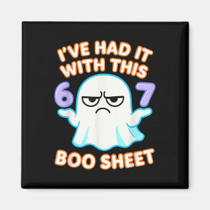 Aimant Feuille de costume d'Halloween 67 Boo 6 7 Mème Six