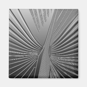 Aimant Feuille de palme chromé Art déco