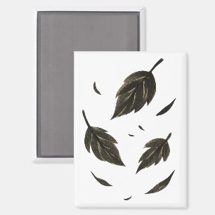 Aimant Feuille en chute - Nature minimaliste de l'encre s