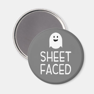 Aimant Feuille Face à drôle fête d'Halloween avec un joli