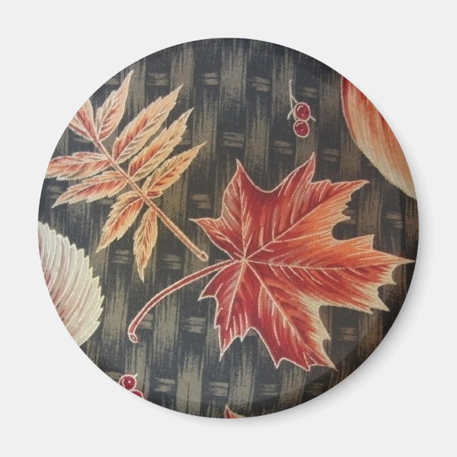 Aimant Feuilles d'automne et vannerie (Devant)