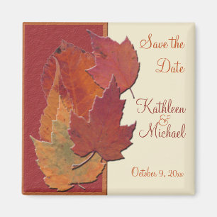 Aimant Feuilles d'automne II Enregistrer l'aimant de date