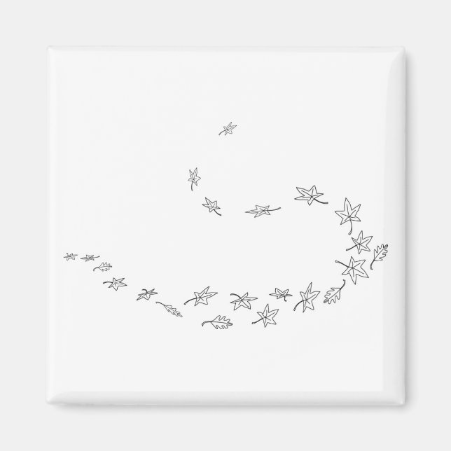 Aimant Feuilles d'automne tortueuses (Devant)