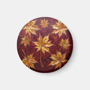 Aimant Feuilles de Érable Dorées Peinture d'Automne