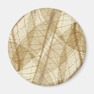 Aimant Feuilles en dentelle beige crème pâle