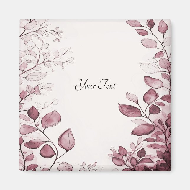 Aimant Feuilles Rouges Modernes (Devant)