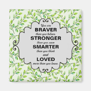 Aimant Feuilles verts et directions générales Mots d'enco