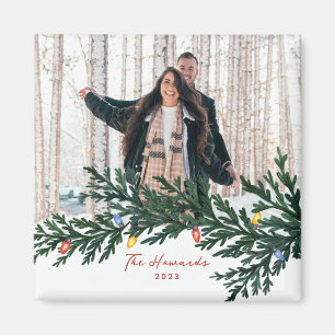 Aimant Feux de Noël et photo de verdure