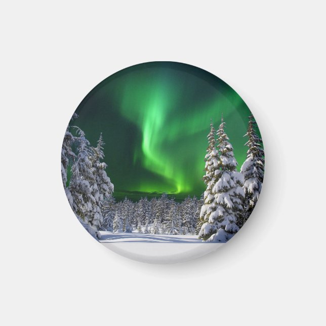 Aimant Feux nordiques en hiver (Devant)
