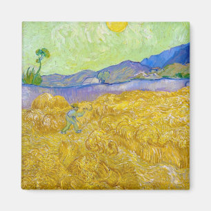Aimant Fibres de blé avec faucheuse à Sunrise Van Gogh