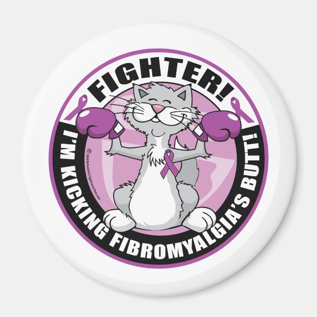Aimant Fibromyalgia Fighter Cat (Devant)