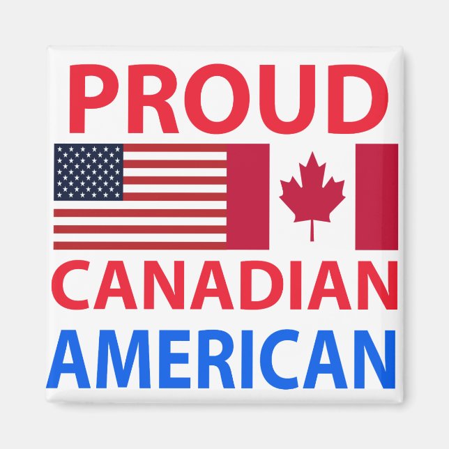 Aimant Fier Canadien Américain (Devant)