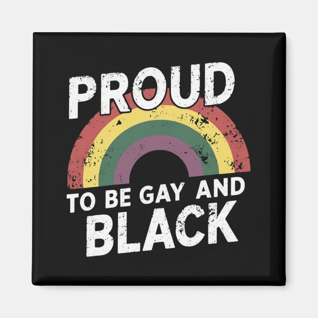 Aimant Fier D'Être Gay Et Black Pride Mois 2025 (Devant)