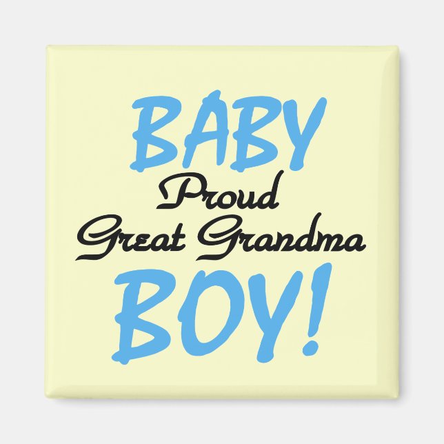 Aimant Fier Grand Grand Mamie Baby Boy Tshirts et cadeaux (Devant)