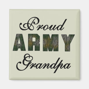 Aimant Fier Grand-Père de l'Armée Tshirts et cadeaux