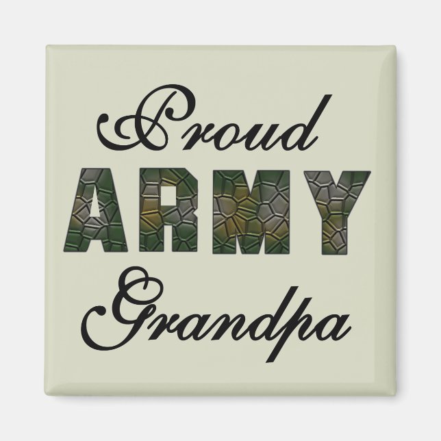 Aimant Fier Grand-Père de l'Armée Tshirts et cadeaux (Devant)