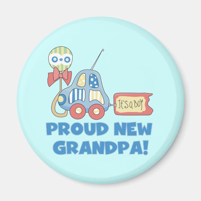 Aimant Fier nouveau grand-père C'est un garçon TShirts et (Devant)