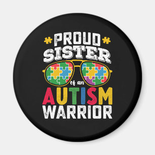 Aimant Fier Soeur D'Un Autisme Guerrier Famille