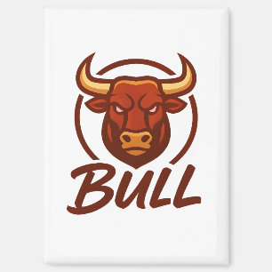 Aimant Fierce Bull Head Logo, Creative Mascot BULL